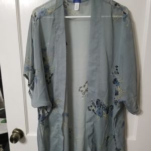 Light Blue sheer floral Kimono Apt 9
